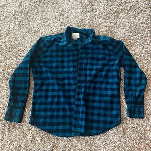American Eagle Teal Blue and Black flannel.